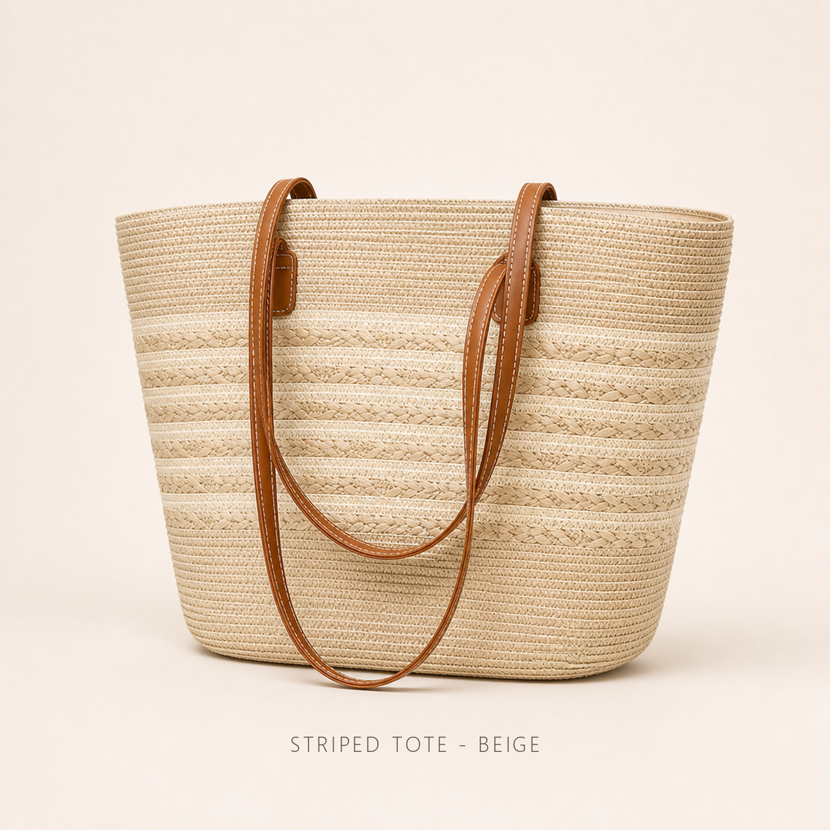Women’s Wide-Brim Woven Straw Hat & Matching Tote Bag