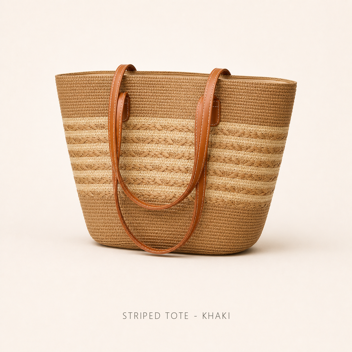 Women’s Wide-Brim Woven Straw Hat & Matching Tote Bag