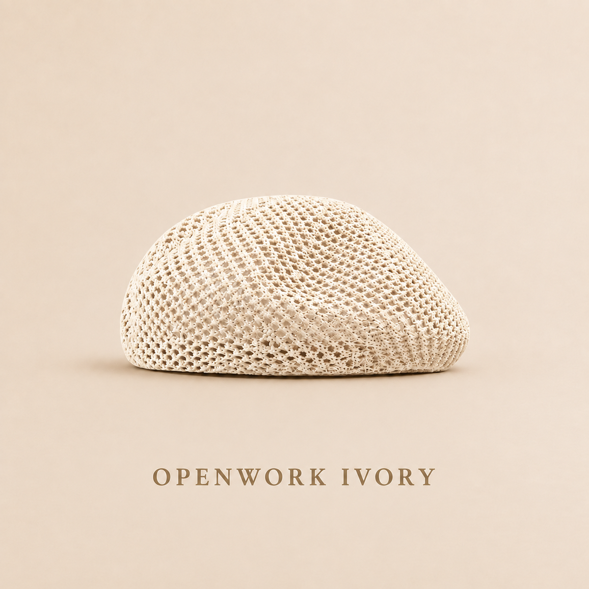 Women's Large-Fit Openwork Crochet Straw Beret – Artist Hat