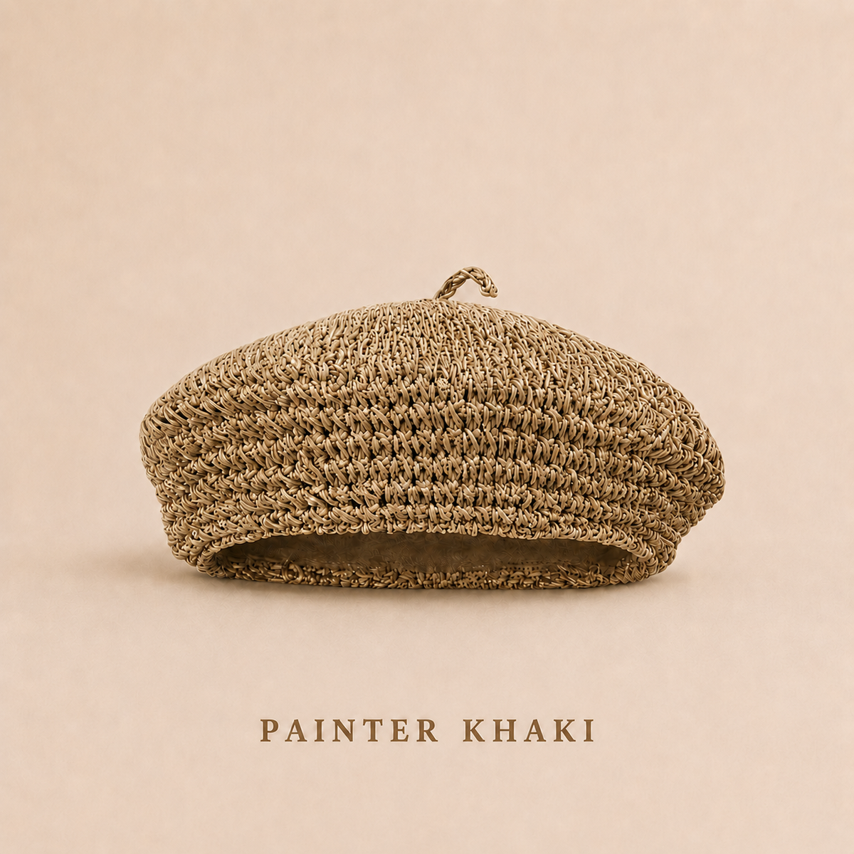 Women's Large-Fit Openwork Crochet Straw Beret – Artist Hat