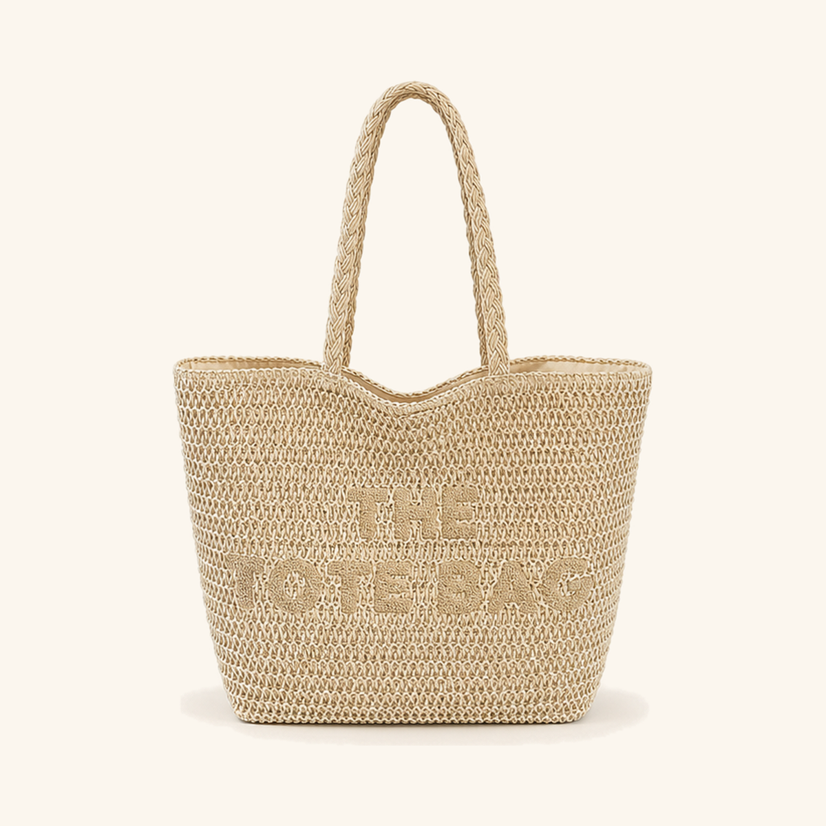 Women’s Large Woven Paper Straw Tote Bag with Zipper