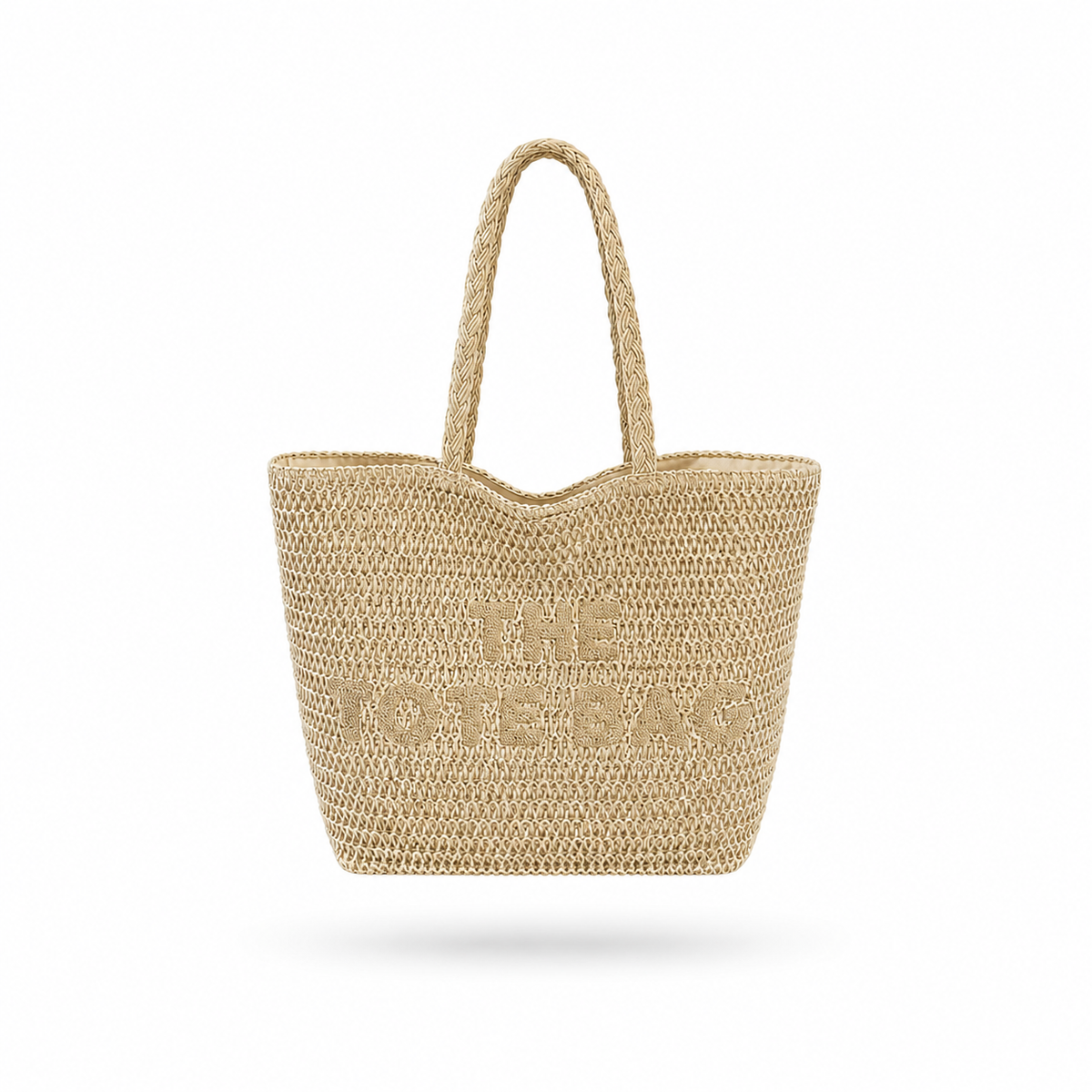 Women’s Large Woven Paper Straw Tote Bag with Zipper