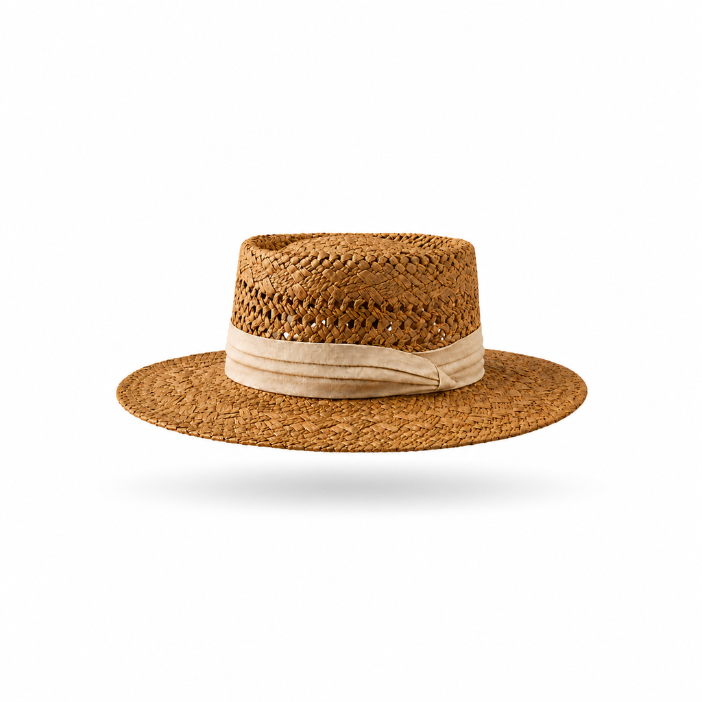 Women’s Wide-Brim Woven Straw Hat & Matching Tote Bag