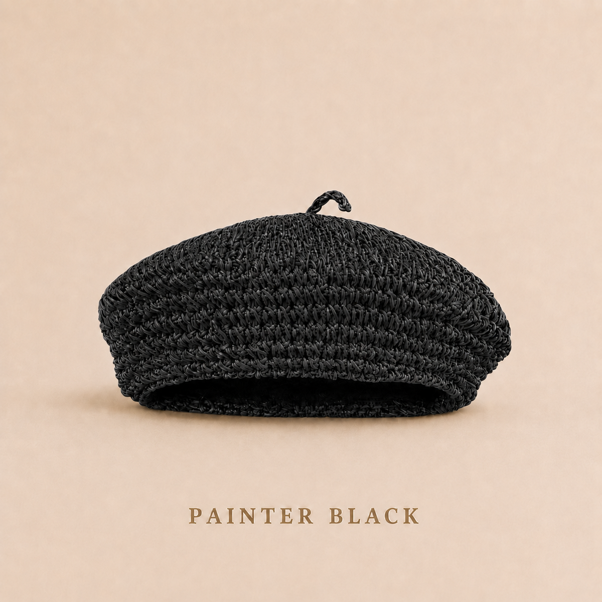 Women's Large-Fit Openwork Crochet Straw Beret – Artist Hat
